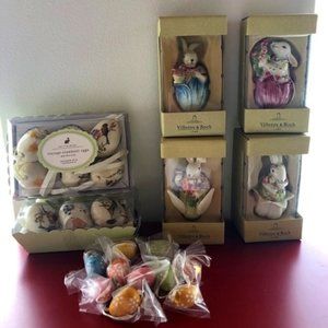 Collection of Pottery Barn and Villeroy Boch Spring/Easter Ornaments